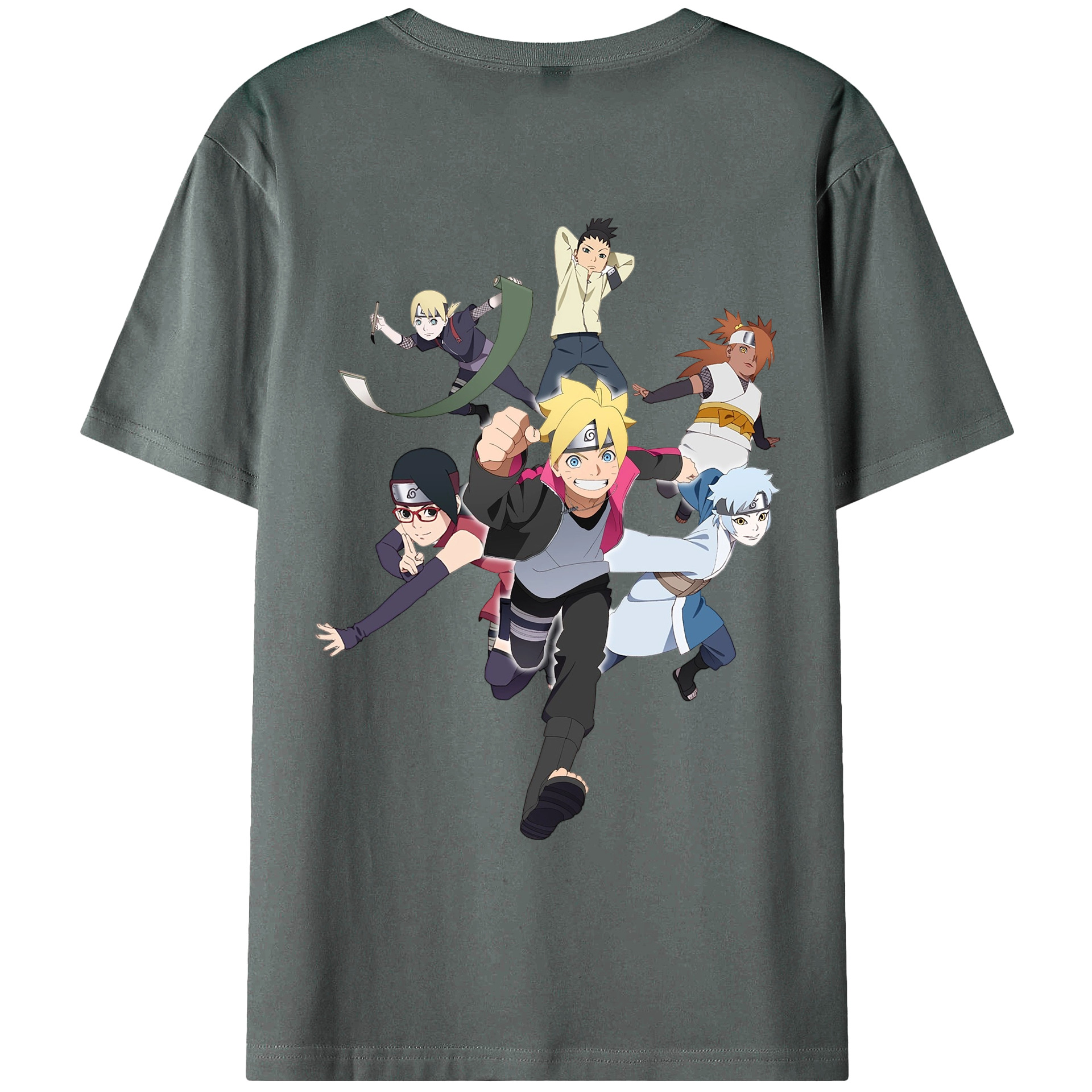（画像用） NARUTO -ナルト- うずまき ボルト Uzumaki Boruto 綿100％ メンズ半袖Tシャツ（バックプリント） 通気性